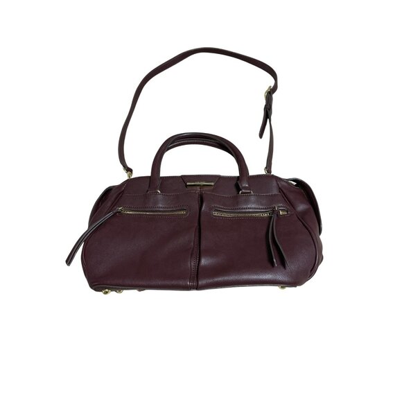 Nine West 15" x 9" x 4" Burgundy Tote Bag With Dual Handles & Adjustable Strap - Picture 12 of 12